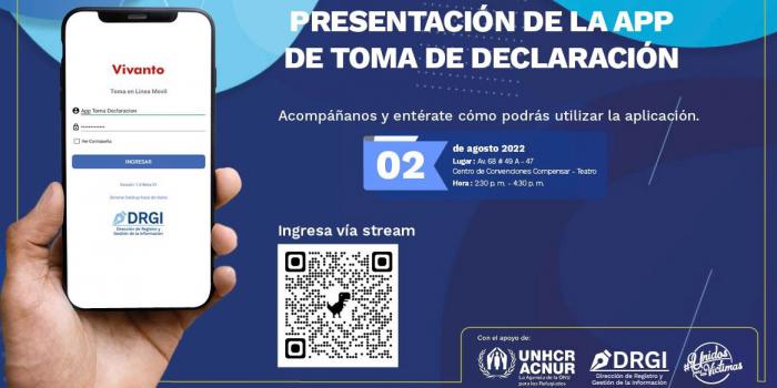 Invitación a la presentación de la APP para toma de declaración de las víctimas en dispositivos móviles