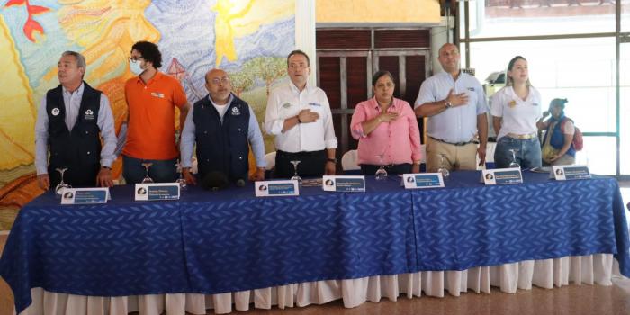 Voceros de la Unidad y la Mesa Nacional durante el encuentro de Santa Marta