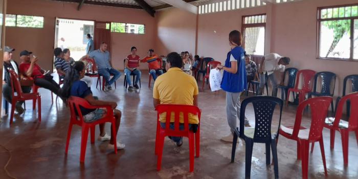 Integrantes del Sujeto de Reparación Colectiva Santiago de la Selva reciben socialización sobre su proceso de reparación