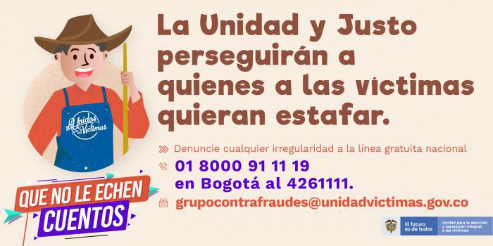 Pieza gráfica Personaje Justo de la campaña antifraude Que no le echen cuentos