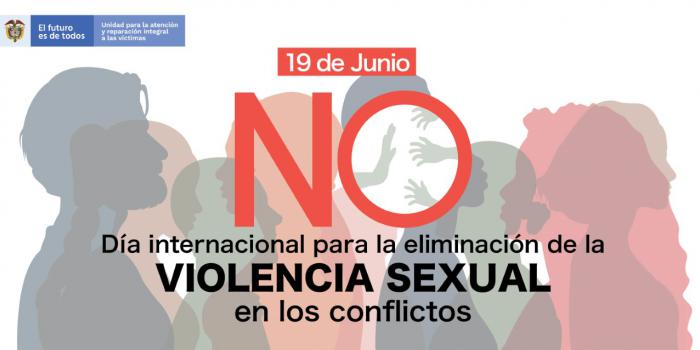 Pieza gráfica conmemoración Día Internacional para la eliminación de la Violencia Sexual en los Conflictos