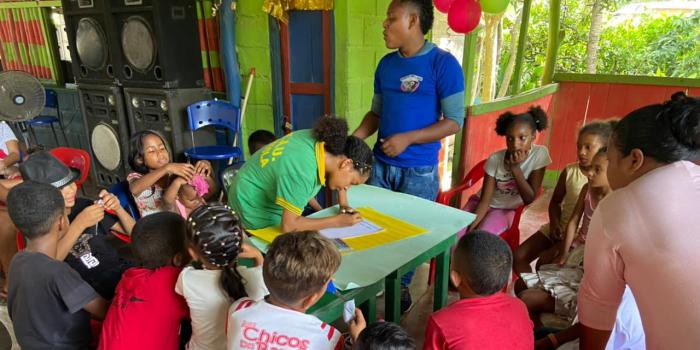 niños y niñas que participaron en la jornada pedagógica