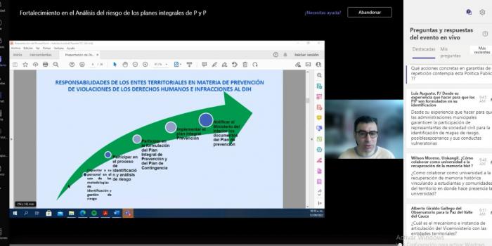 Sesión virtual observatorios de derechos humanos