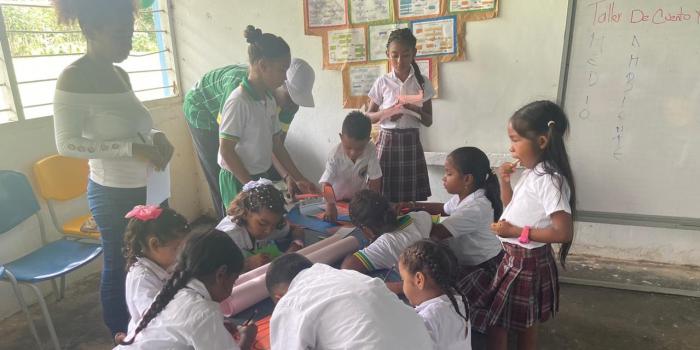 niños y niñas que participaron en la jornada pedagógica