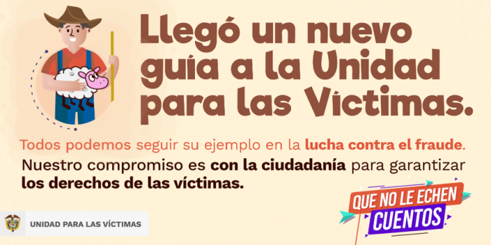 Mesa de Víctimas de Ocaña pide denunciar a tramitadores Imagen institucional de campaña antifraude