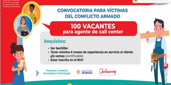 Imagen de convocatoria de víctimas para empleo  