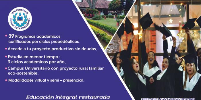 Pieza gráfica programas académicos en la Universidad Unidat Internacional