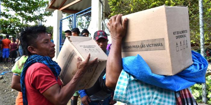 Entrega de Ayuda Humanitaria por la Unidad para las Víctimas para mitigar afectaciones de confinamientos de siete comunidades indígenas de Dabeiba.