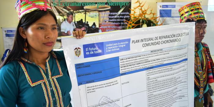 Con dinero entregado por exFarc indemnizan a indígenas en Dabeiba nada en Dabeiba, donde la Unidad para las Víctimas implementará un plan de reparación colectiva de comunidades emberá