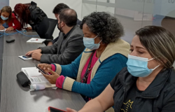 Mesa nacional de víctimas reunida en Bogotá.