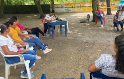 Sexto momento de la estrategia psicosocial Tejiéndonos en Buenavista y Carnizala, en Arenal (Bolívar)