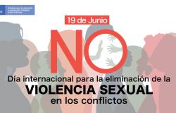 Pieza gráfica conmemoración Día Internacional para la eliminación de la Violencia Sexual en los Conflictos