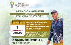 Pieza gráfica de invitación a víctimas de Casanare, para que asistan a evento de socialización de la Ley de Víctimas.